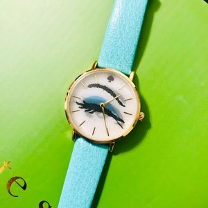 NEW KATE SPADE ♠️ HOLOGRAPHIC LEATHER STRAP WATCH